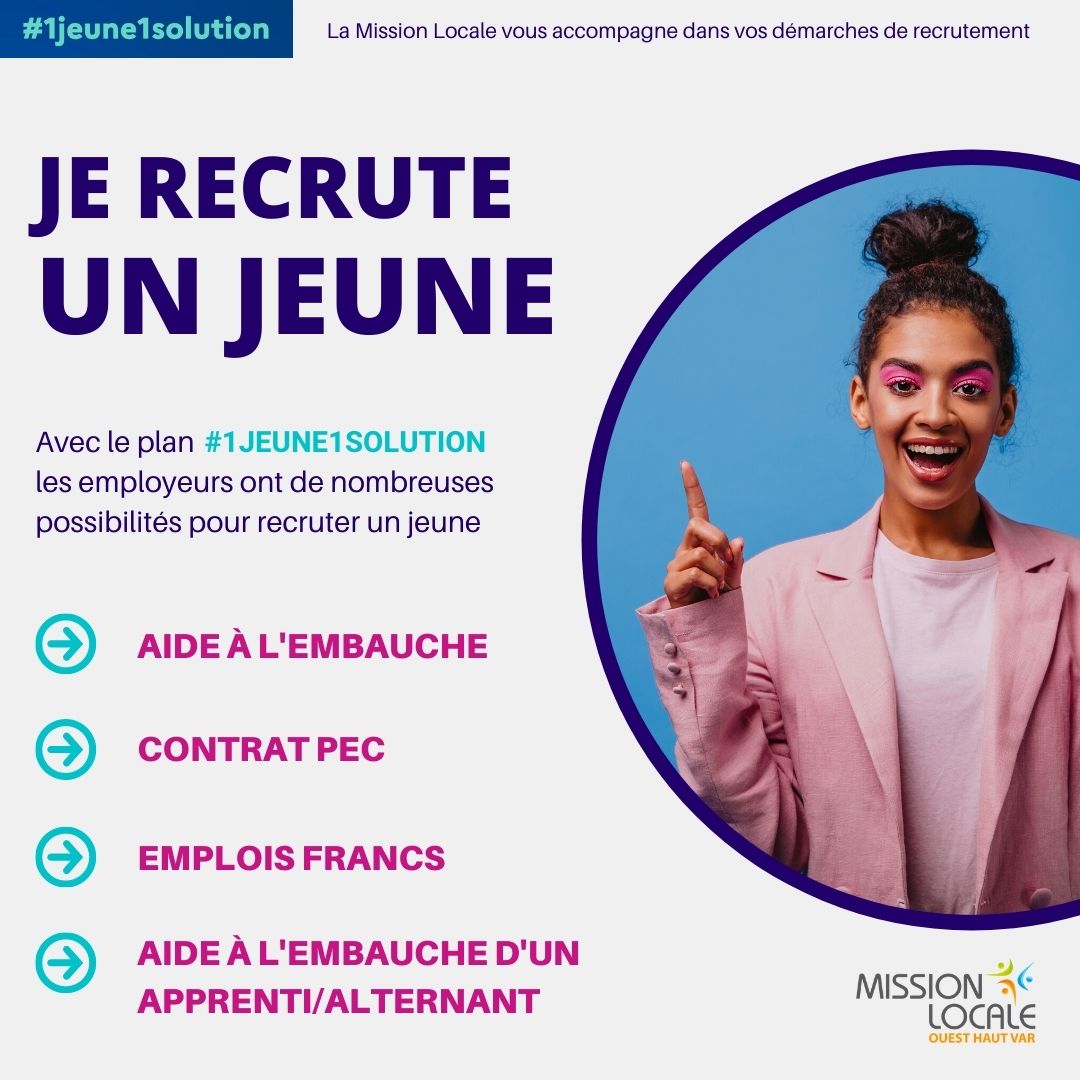 Les Aides Du Plan Jeunes Mission Locale Ouest Haut Var